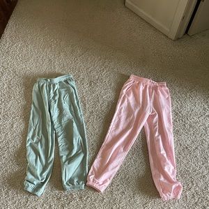 Green/ Pink joggers/ sweatpants